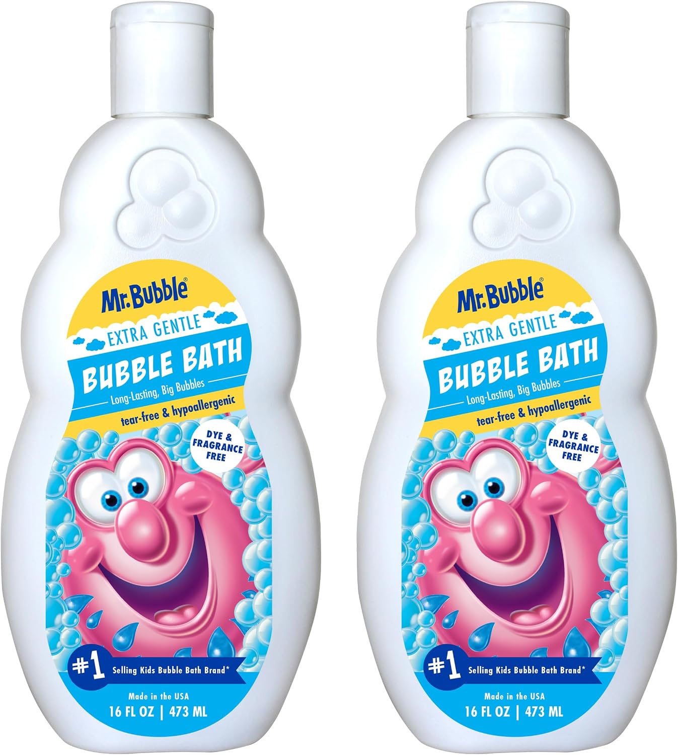 HotMr. Bubble Extra Gentle Bubble Bath - Hypoallergenic, Tear Free Bubble Bath Solution Perfect for Sensitive Skin (Pack of 2 Bottles, 16 fl oz Each)