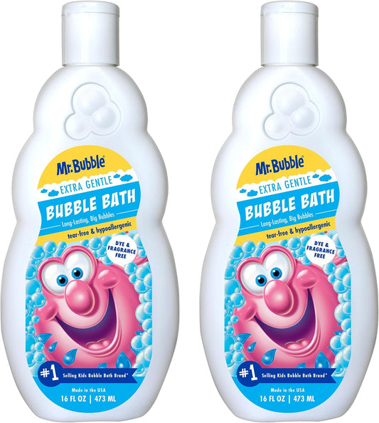HotMr. Bubble Extra Gentle Bubble Bath - Hypoallergenic, Tear Free Bubble Bath Solution Perfect for Sensitive Skin (Pack of 2 Bottles, 16 fl oz Each)