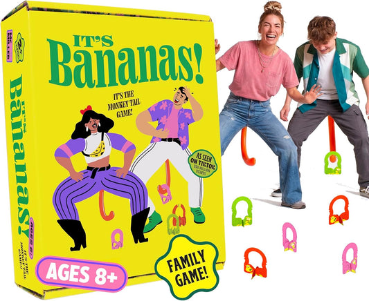 HotMCMILLER ENTERTAINMENT It’s Bananas – The Hilarious Monkey Tail Party Game for Adults & Families | Funny Indoor & Outdoor Game for Bachelorette Parties, Summer Parties, BBQs, Birthdays & Game Nights