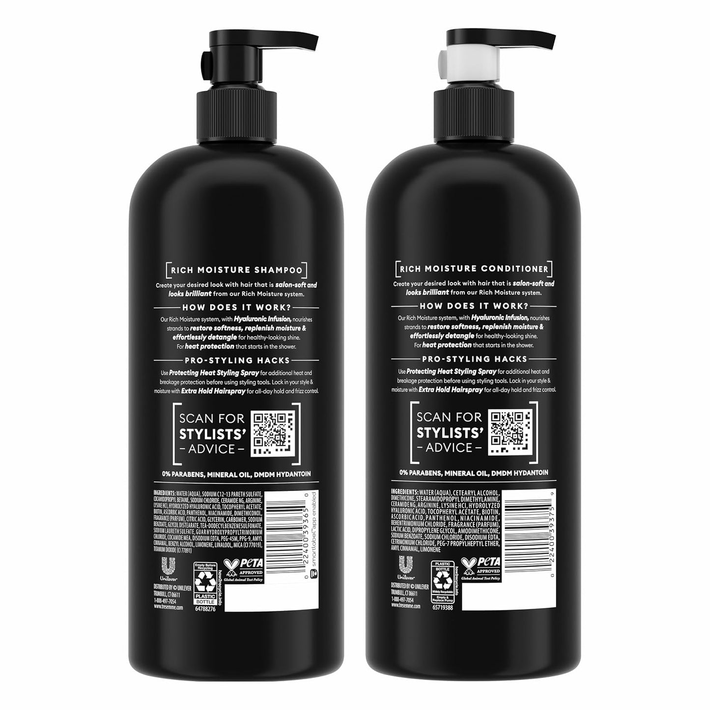 HotTRESemmé Rich Moisture Shampoo and Conditioner 2 Count Rich Moisture for Dry Hair Formulated With Vitamin E and Biotin 28 oz