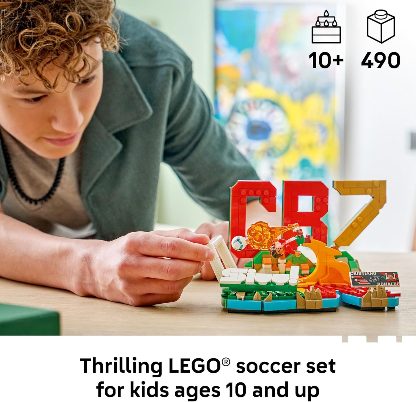 HotLEGO Editions Cristiano Ronaldo – Soccer Highlights - Building Set for Boys & Girls, Ages 10+ - Collectible Soccer Gift with Plaque - Kids Bedroom or Shelf Decor - 43012