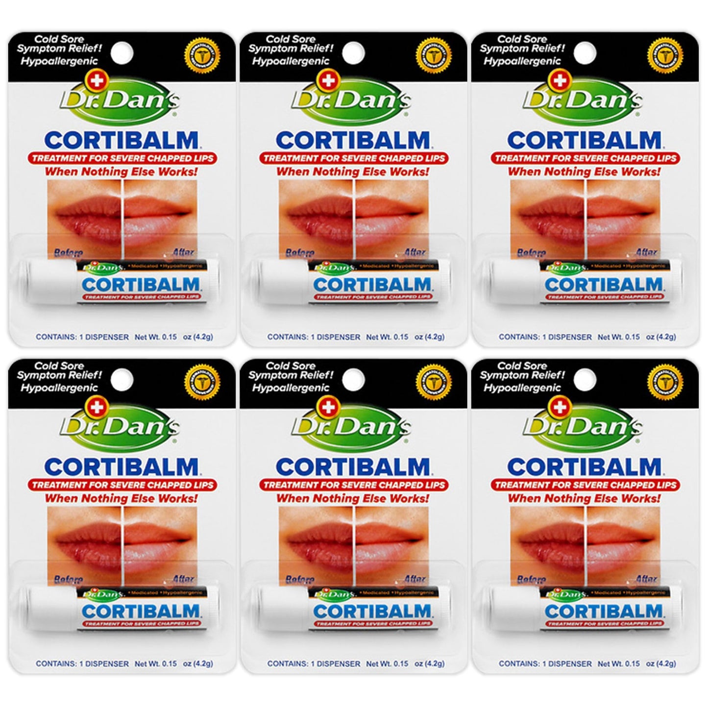 HotDr. Dans CortiBalm Lip Balm Patented Formula 0.14 Ounces (3-Pack)