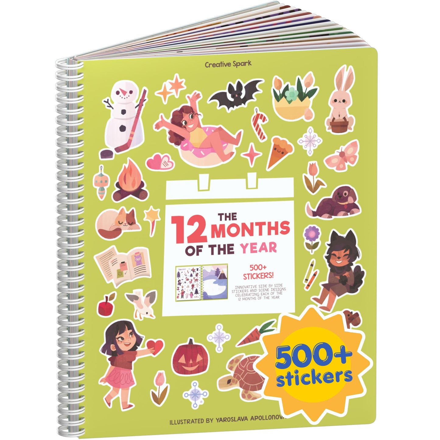HotAnimals Habitat 500+ Kids Sticker Book by Cupkin Toddler Airplane Travel Activity Coloring and Sticker Book, Road Trip Essentials, 12 Coloring Pages + 12 Scenes for Ages 2–8 Years