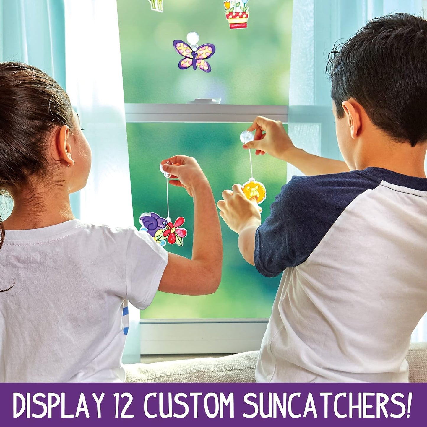 HotMade By Me Create Your Own Window Art, Paint Your Own Suncatchers, DIY Arts & Crafts Idea, Craft Kits for Kids, Crafts for Kids & Toddlers, Toddler Arts and Crafts