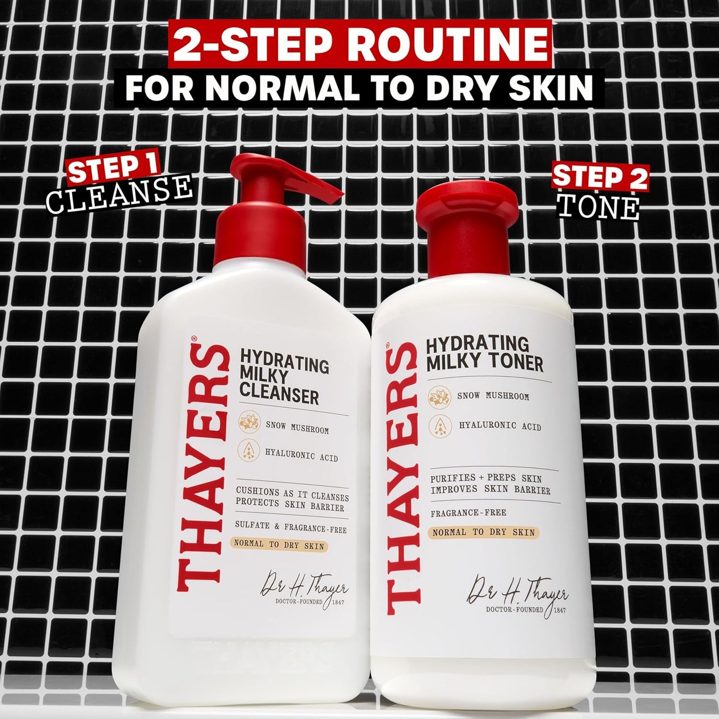 HotThayers Milky Hydrating Face Cleanser with Snow Mushroom and Hyaluronic Acid, Dermatologist Recommended Gentle Facial Wash and Hydrating Skincare for Dry and Sensitive Skin, Paraben Free, 8 Fl Oz