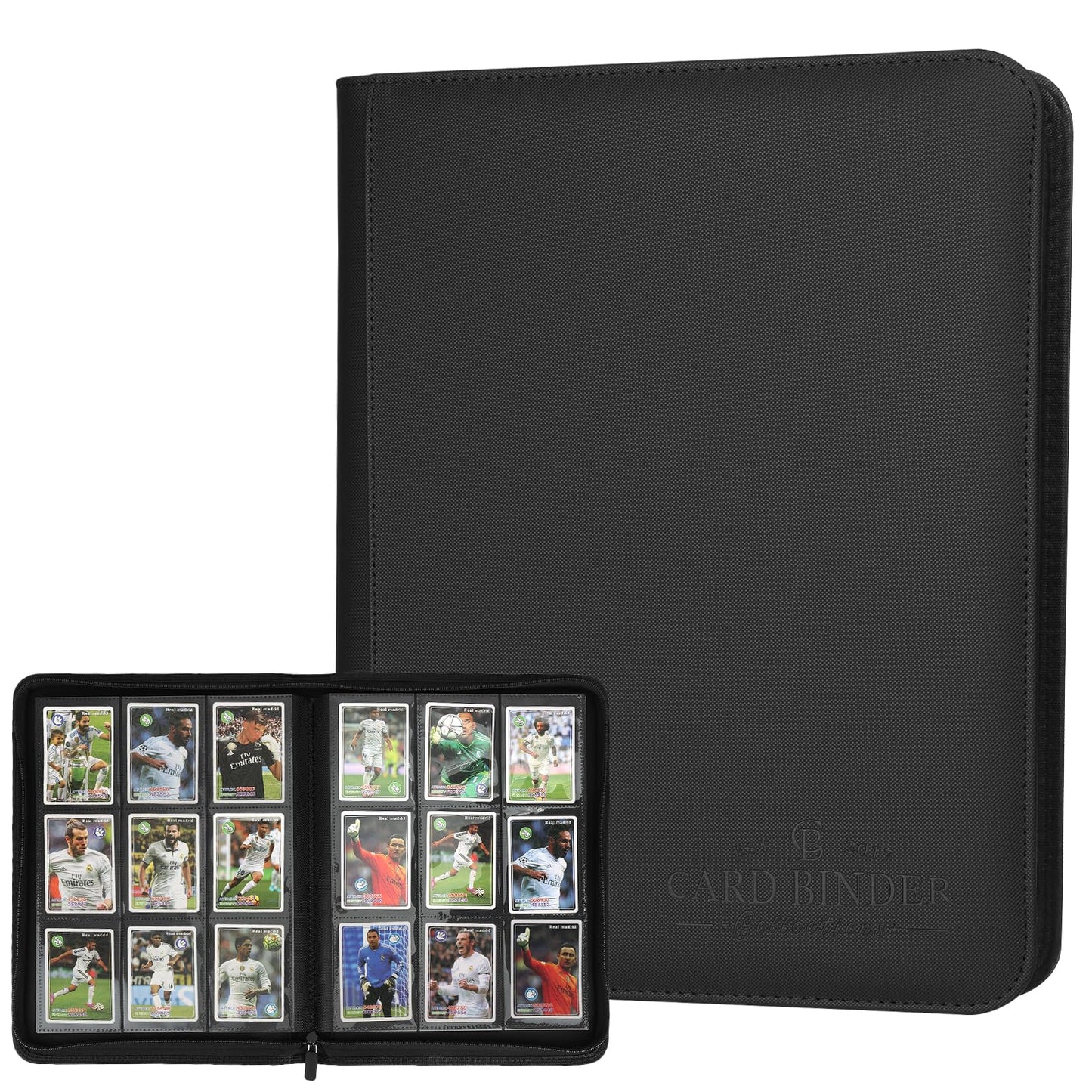 Hot 9 Pocket Card Binder, Premium Zip Trading Card Binder, 540 Double Sided Pocket PU Collection Binder, Collector Album, Card Folder for MTG, TCG, Sports Cards (Black)