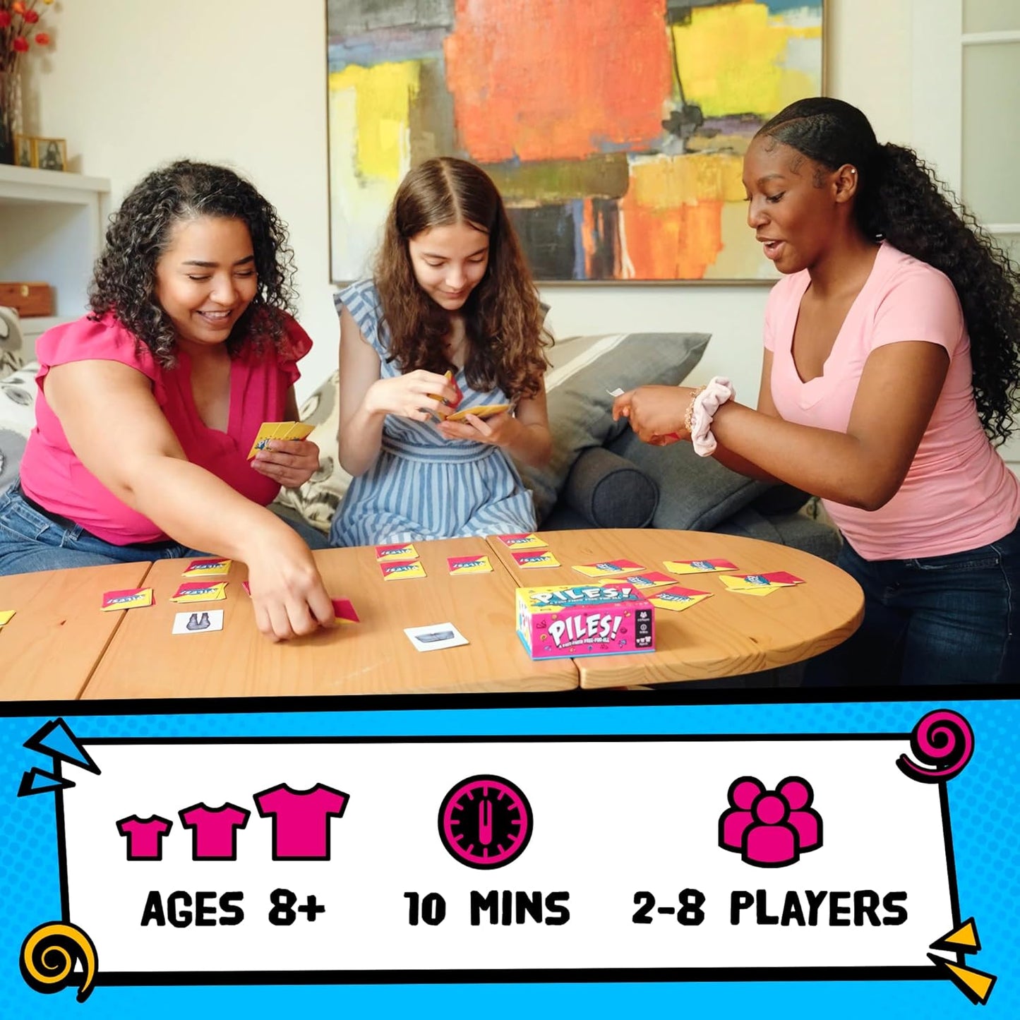 HotLost Boy Entertainment Piles – Card Games – Family Games – for Kids 8 and Up – for Adults – Family Game Night – Travel & Memory Game – Party Games – 10 Mins