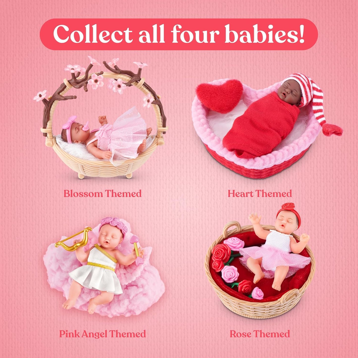 HotMY MINI Baby Sweet Hearts 2 Pack by ZURU – Collectible Mystery Capsule Baby Doll with Accessories & Playset, Realistic Miniature Toy for Girls Ages 3+