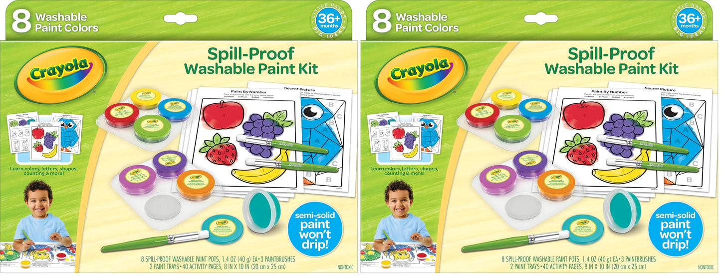 Hot Crayola Mess Free Finger Painting Station – Washable Finger Paint for Toddlers, Spring Arts & Crafts Set, Sensory Activity, Travel Toy, Ages 1+