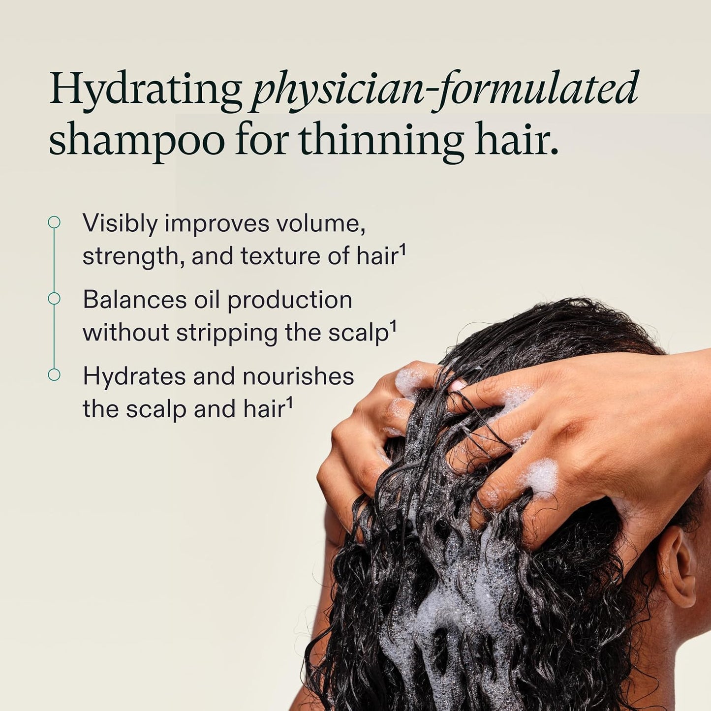 HotNutrafol Shampoo, Cleanse and Hydrate Hair and Scalp, Improves Hair Volume, Strength and Texture, Physician-formulated for Thinning Hair, Color Safe, Sulfate Free