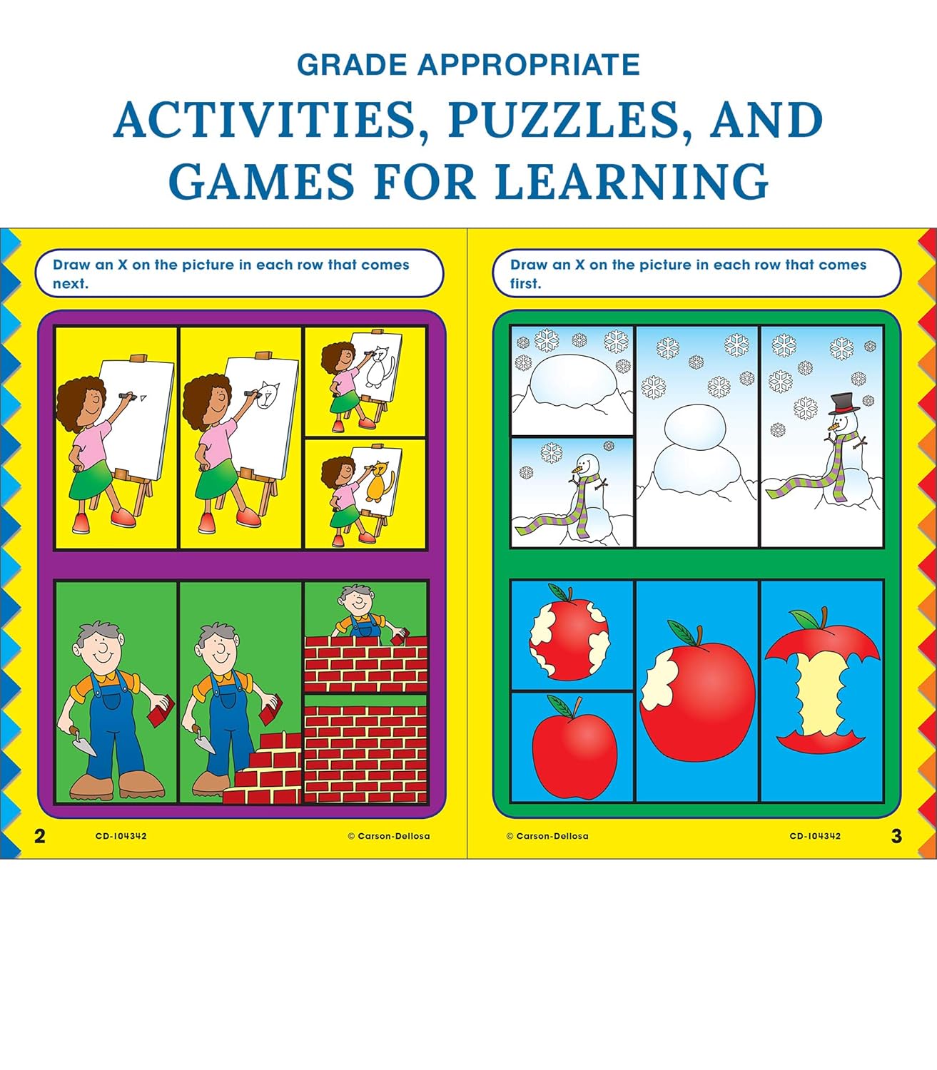 Hot Carson Dellosa Beginning Reading Book, Kindergarten Workbook With Sight Words, Vocabulary, Phonics, and Sequencing Practice, Classroom or Homeschool Curriculum (Volume 3)