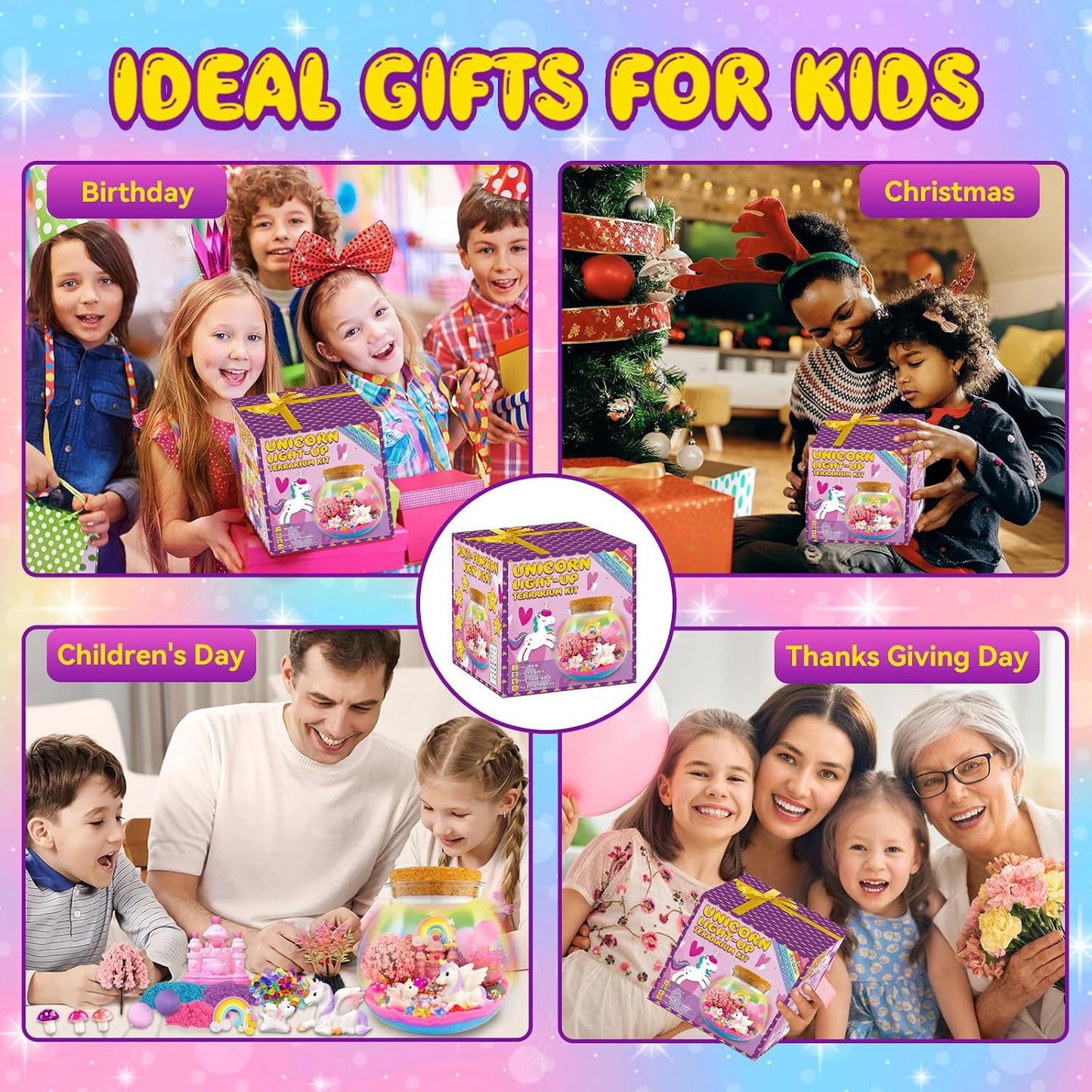 Hot 7july Unicorn Terrarium Crafts Kit for Kids-LED Night Light Up & Remote Unicorn Birthday Gifts Toys for Girls Ages5 6 7 8 9 10 Year Old-Christmas Gifts for Girls