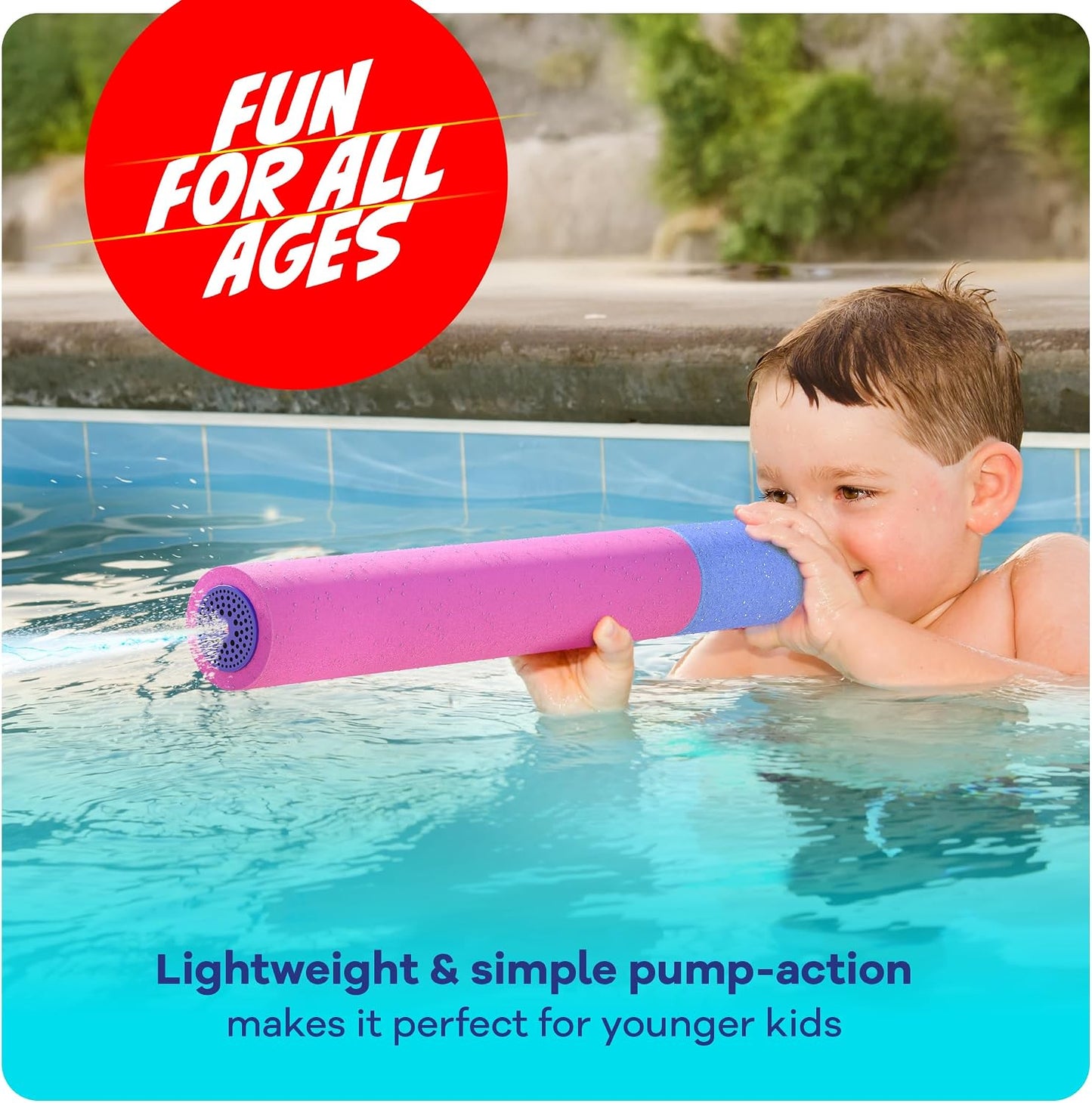HotWater Guns For Kids - Outdoor Water Toys - Pool Toys for Kids Ages 4-8, 6-8, 8-10, 8-12 - Squirt Gun Blaster - Pool Games - Backyard Summer Party Activities - Kid Swim Toy for Girls, Boys, Teen - 3 Pk
