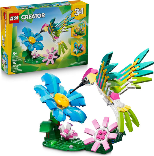 HotLEGO Creator 3 in1 Wild Animals: Colorful Hummingbird Building Toy for Girls, Boys, & Kids, Ages 8+ - Build a Bird, Butterfly, or Tropical Fish - Gift Idea for Birthdays - 31384