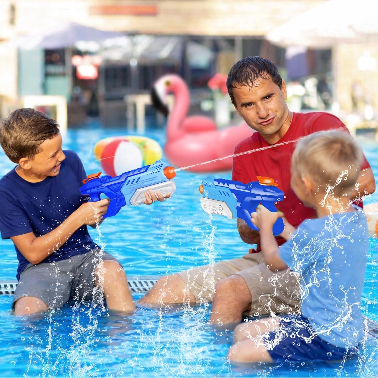 HotQuanquer 3 Pack Water Guns for Kids Adults - 600CC Squirt Water Toy Gun Super Blaster Soaker Long Range High Capacity Summer Swimming Beach Outdoor Water Fighting Play Pool Toys for Boys Girls (Blue)