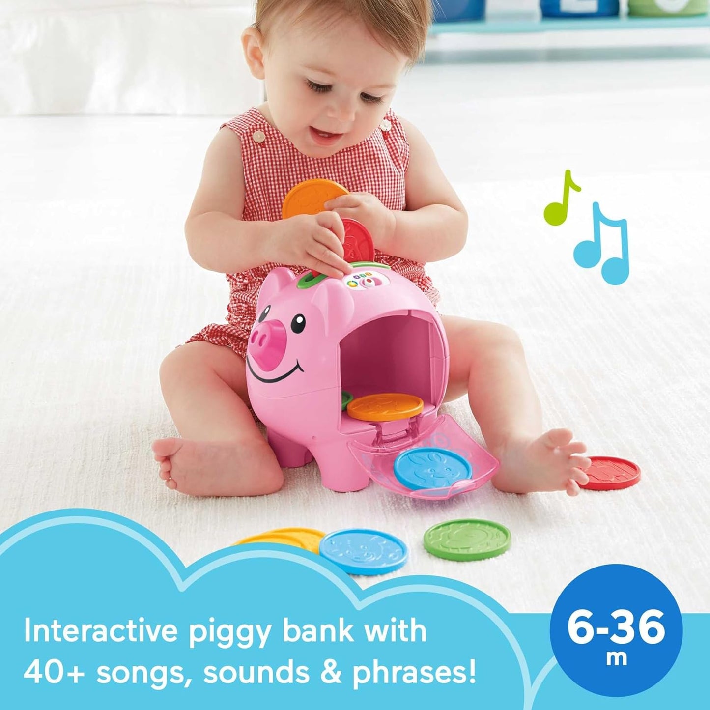 HotFisher-Price Baby & Toddler Toy Laugh & Learn Smart Stages Piggy Bank with Educational Songs & Phrases for Infants Ages 6+ Months (Amazon Exclusive)