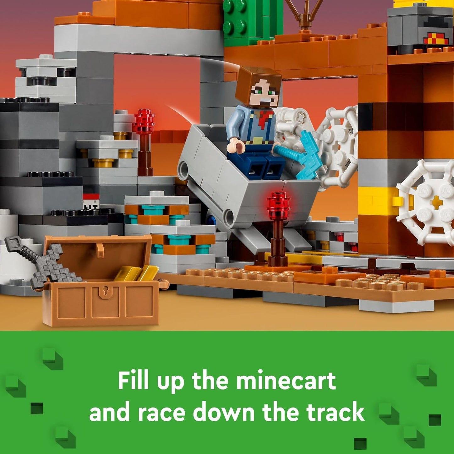 HotLEGO Minecraft The Badlands Mineshaft - Building Toys for Boys & Girls, Ages 8+ - Video Game Toy for Kids - W/Minecraft Minifigures - Gift for Birthdays - 21263