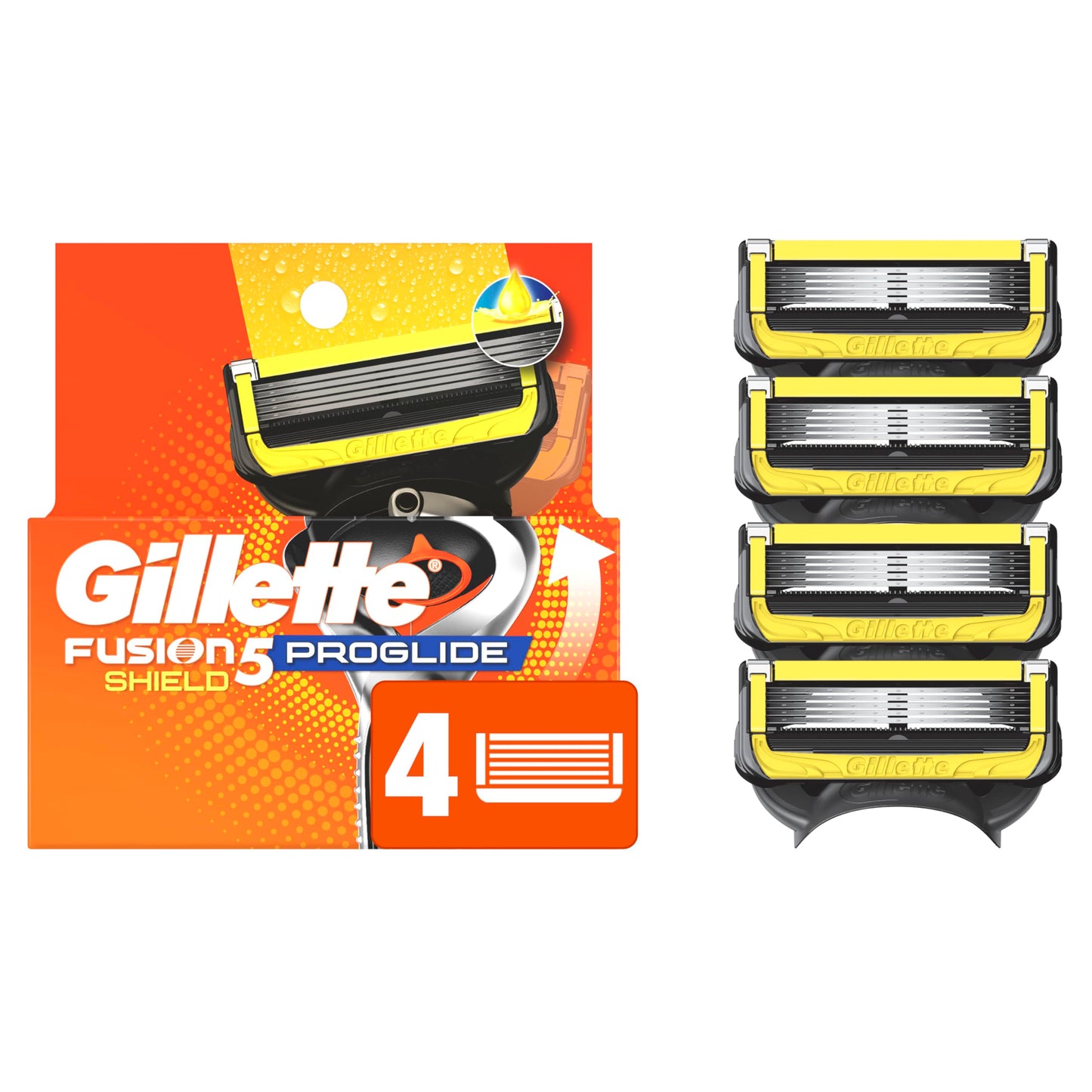 HotGillette ProGlide Shield Razor Refills for Men, 4 Blade Refills