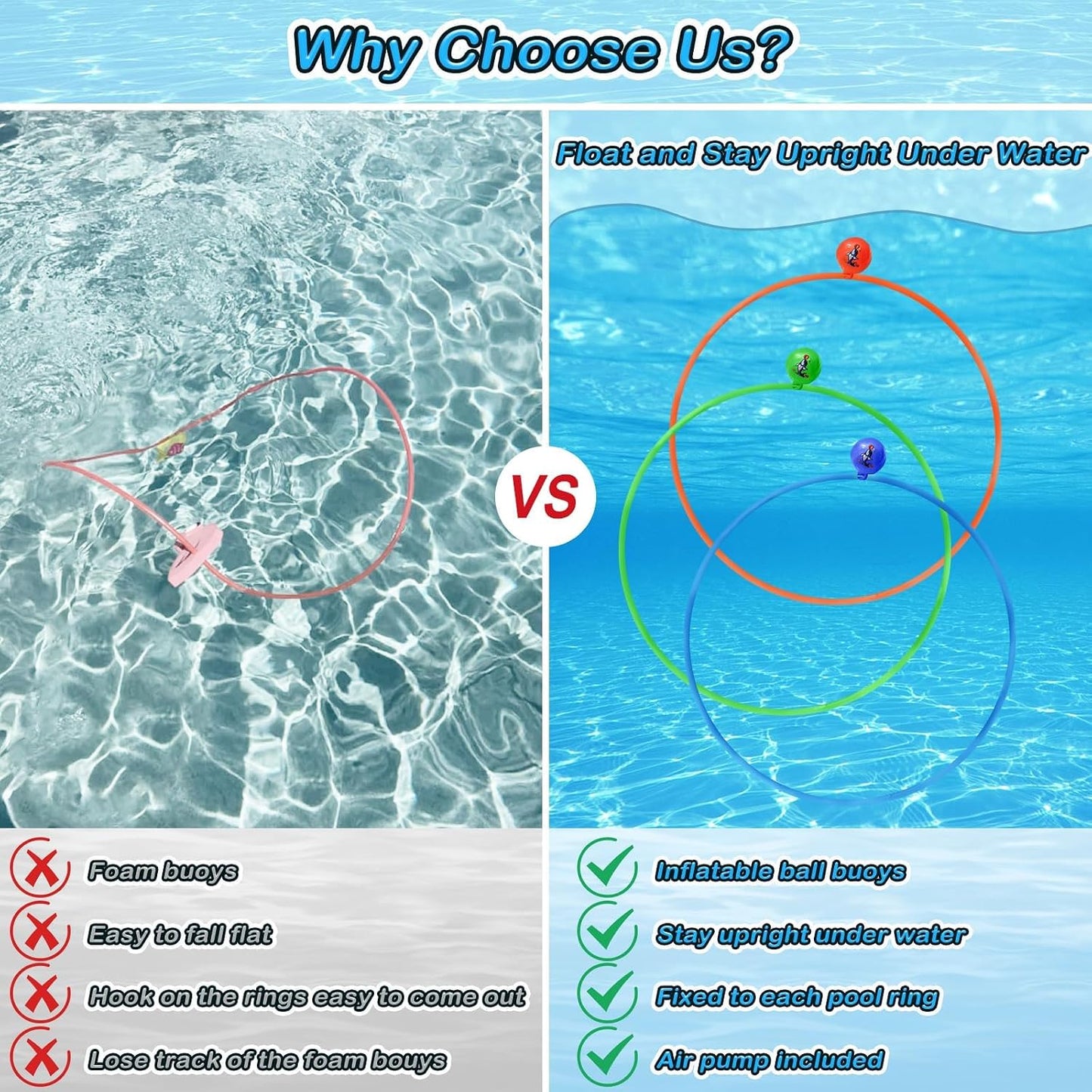 HotJasonwell Pool Toys Diving Rings - 28PCS Swim Thru Rings Pool Game Diving Toys with Dive Ring Underwater Treasures Torpedo Bandits Fish Toy Fun Water Swimming Toy for Boys Girls Kids Teens Adults