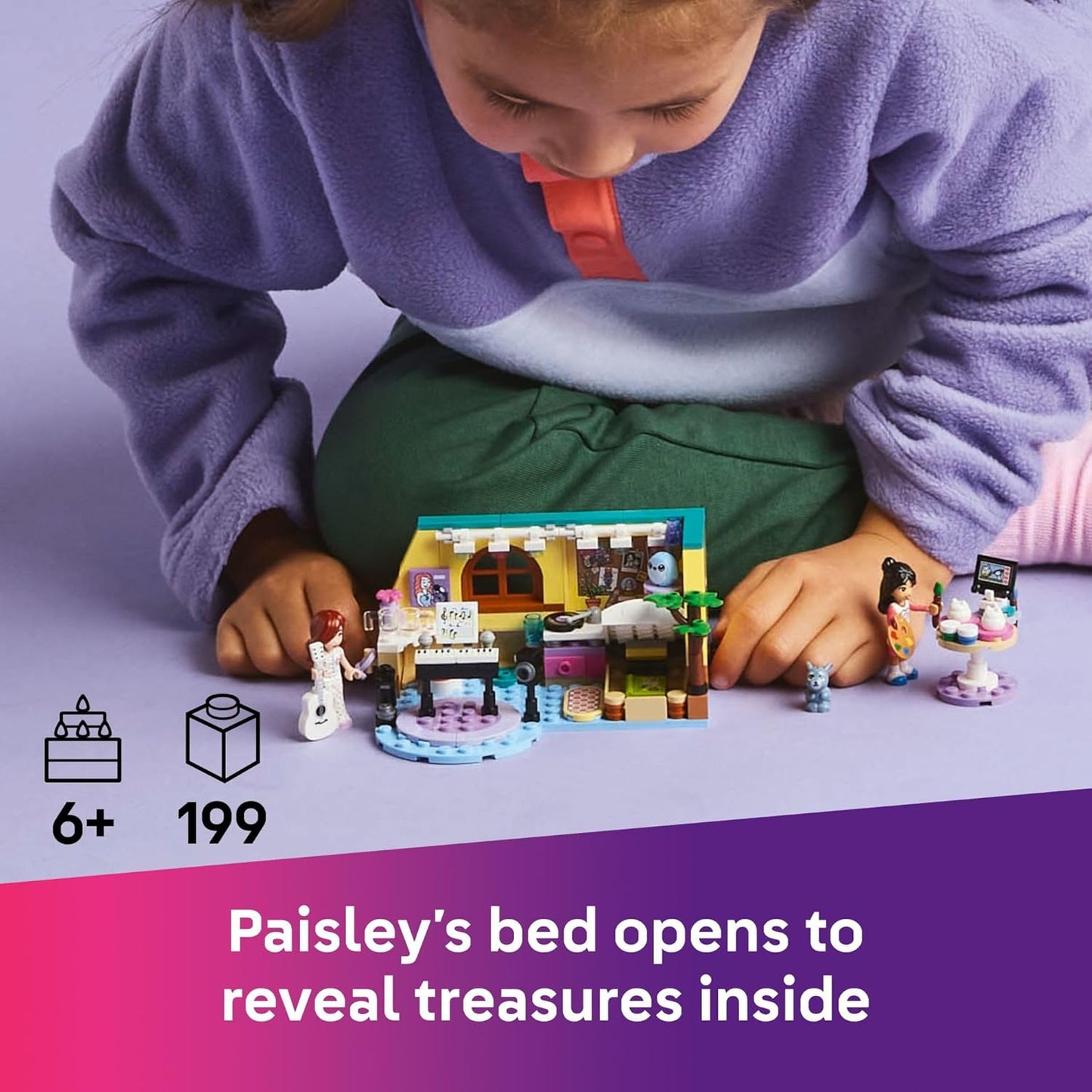 Hot LEGO Friends Paisley's Room Building Toy - Pretend Play Set for Kids, Girls and Boys, Ages 6+ - with 2 Minidolls, Pet Bunny Figure, and Plushie-Style Piece - Gift Idea for Birthdays - 42647