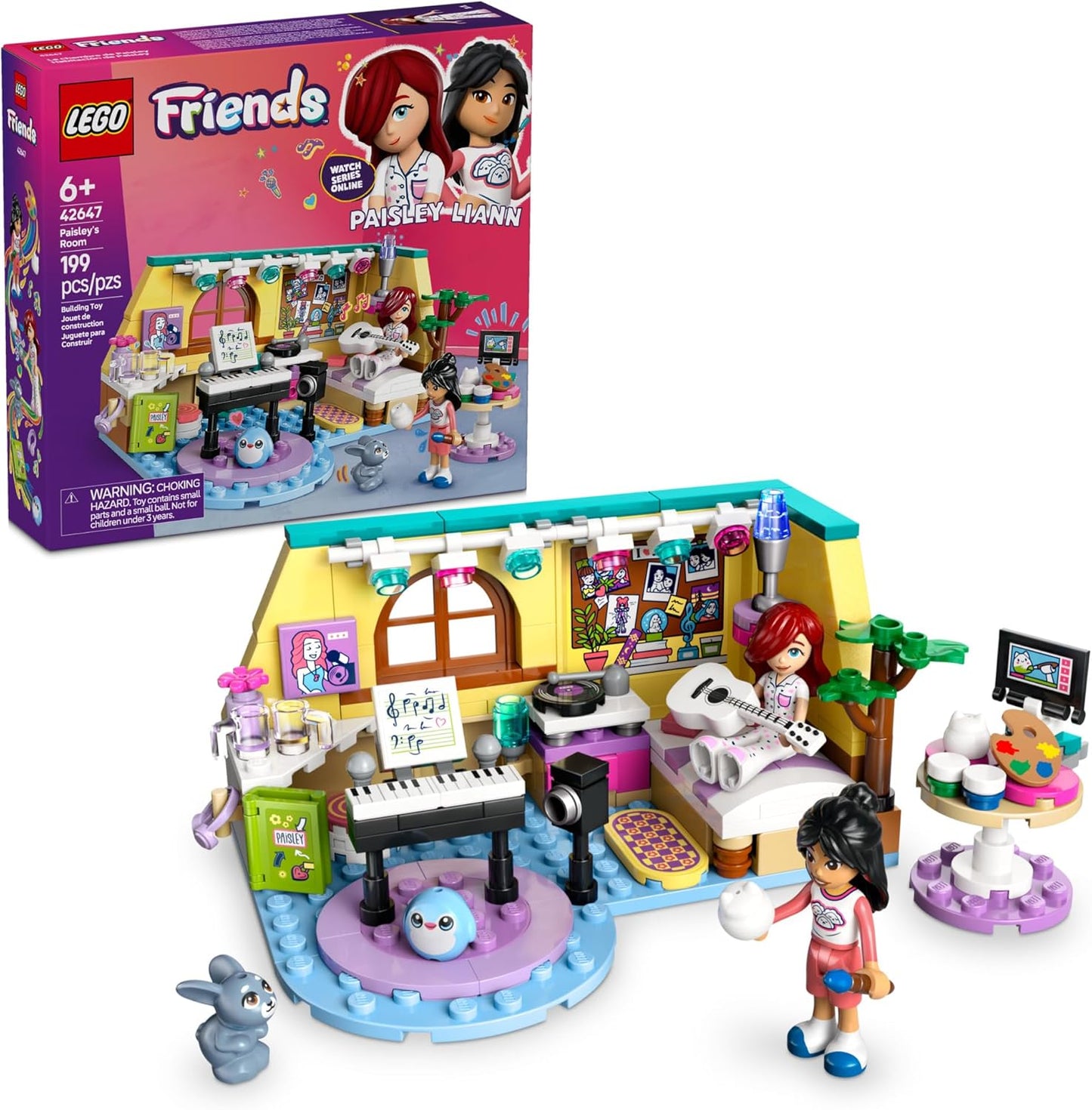 Hot LEGO Friends Paisley's Room Building Toy - Pretend Play Set for Kids, Girls and Boys, Ages 6+ - with 2 Minidolls, Pet Bunny Figure, and Plushie-Style Piece - Gift Idea for Birthdays - 42647