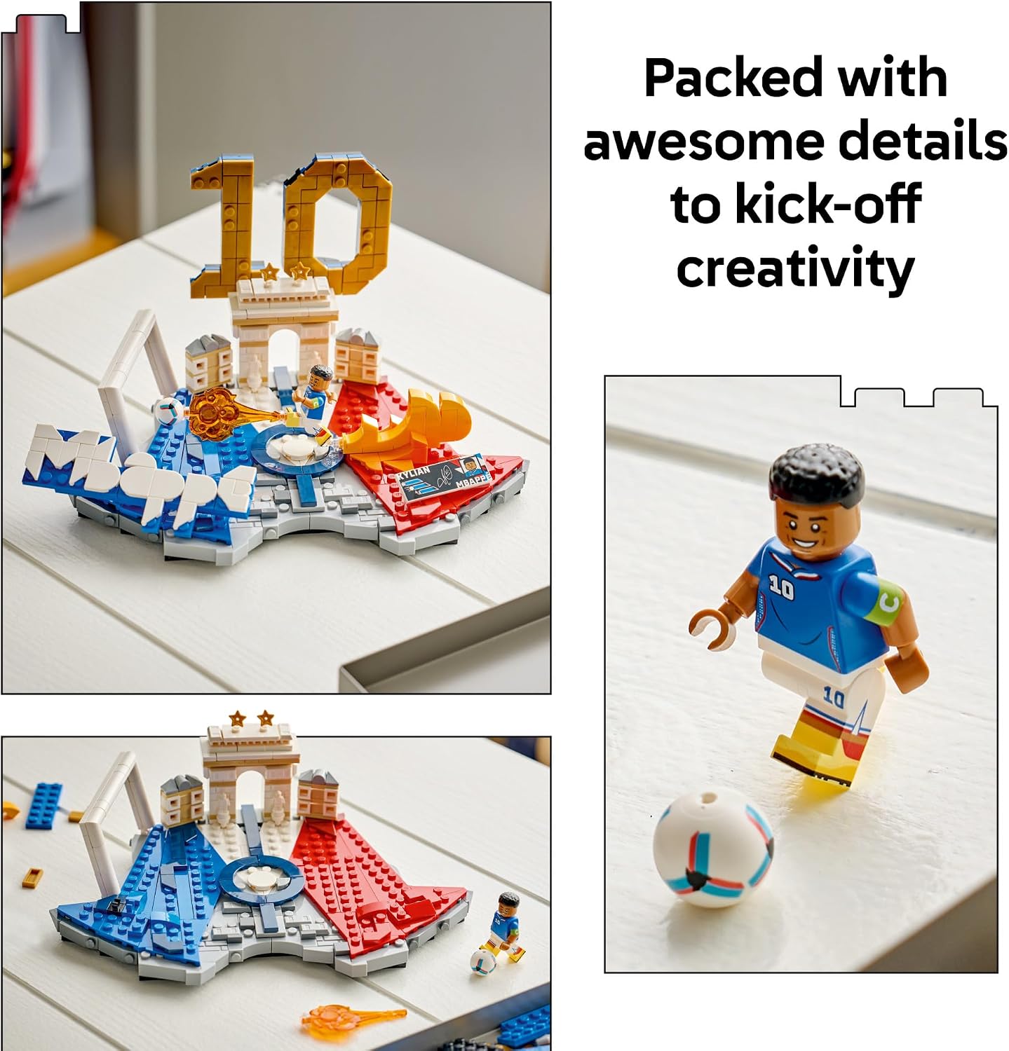 HotLEGO Editions Kylian Mbappé – Soccer Highlights - Building Set for Boys & Girls, Ages 10+ - Collectible Soccer Gift with Plaque - Kids Bedroom or Shelf Decor - 43013
