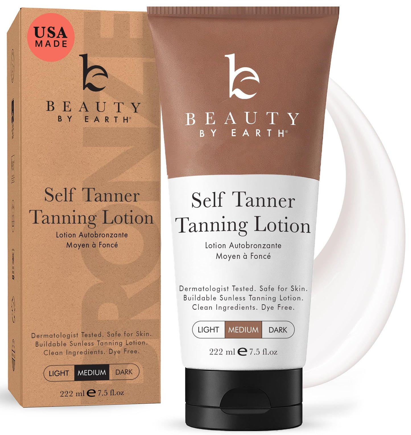 HotTanning Lotion Self Tanner - USA Made with Natural and Organic Ingredients | Non Toxic Sunless Browning Lotion, Best Gradual Tanner for Men and Women, Streak-Free Fake Tan (Light)