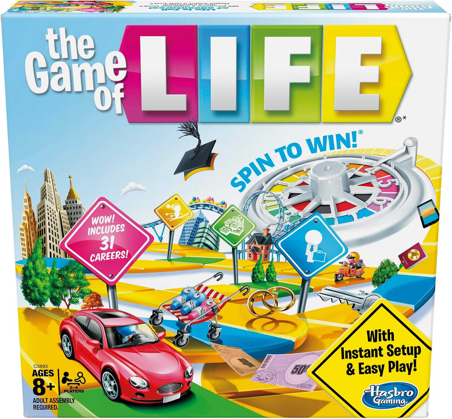 Hot Hasbro Gaming The Game of Life Board Game, Family Games for Kids Ages 8+, Includes 31 Careers, Family Board Games for 2-4 Players, (Amazon Exclusive)