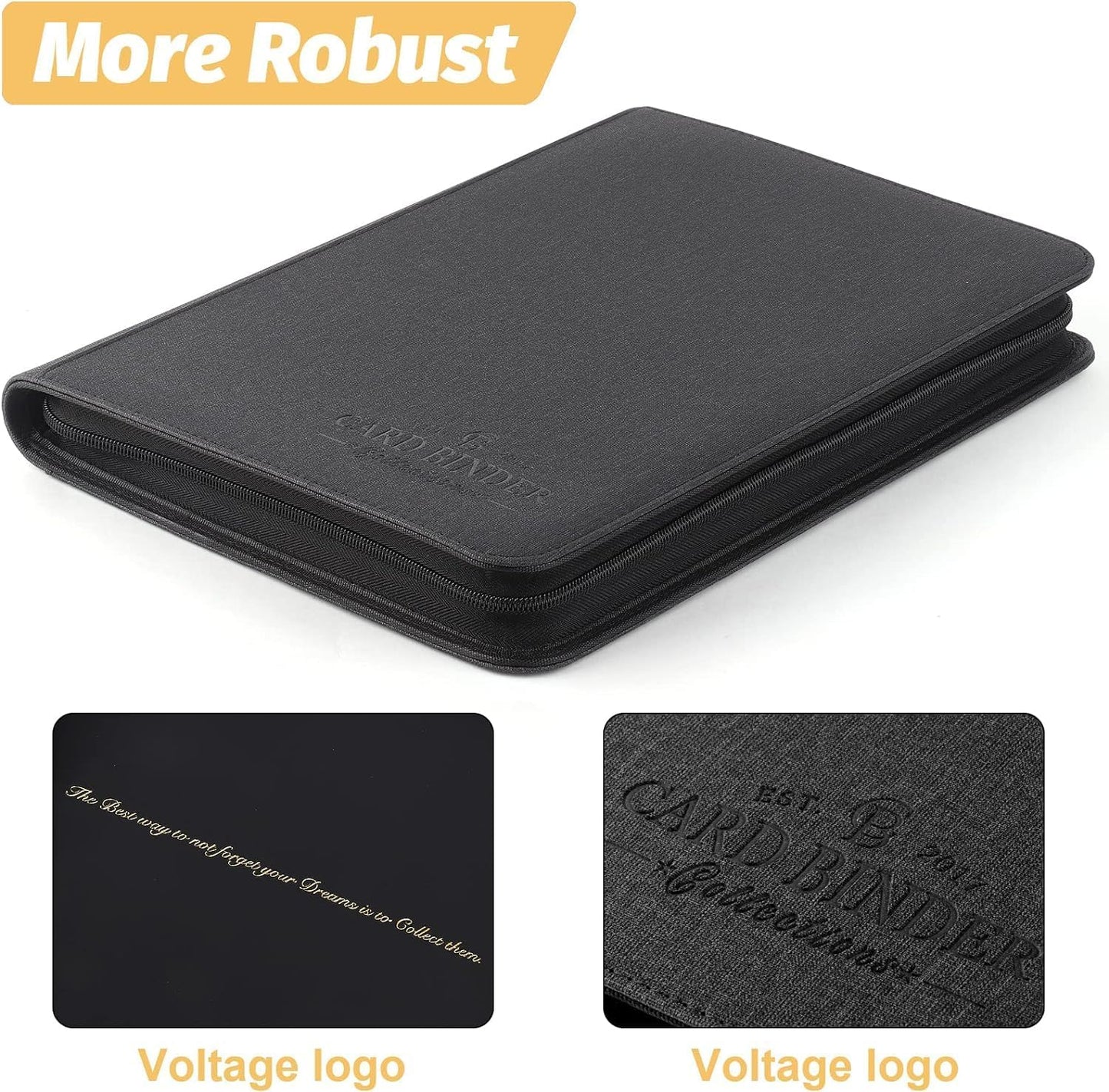 Hot 9 Pocket Card Binder, Premium Zip Trading Card Binder, 540 Double Sided Pocket PU Collection Binder, Collector Album, Card Folder for MTG, TCG, Sports Cards (Black)