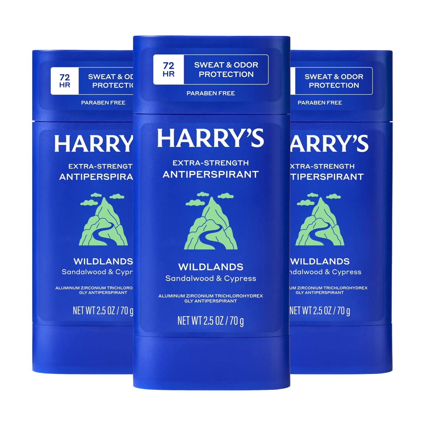 HotHarry's Extra-Strength Antiperspirant Deodorant, Sweat & Odor Control Antiperspirant for Men, Variety Pack - Stone, Redwood, Wildlands, 2.5 oz Pack of 3