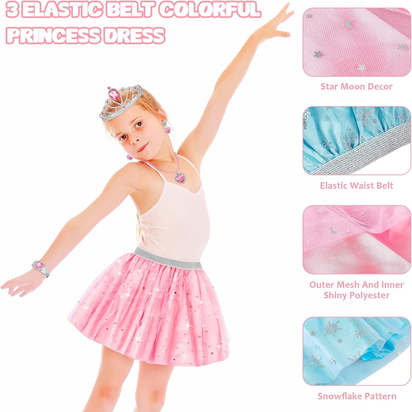 HotLJZJ Princess Dress Up Toys & Jewelry Boutique, Girls Role Play Gift for 3+ Year Old Girl Toddler B-Day Party Favors