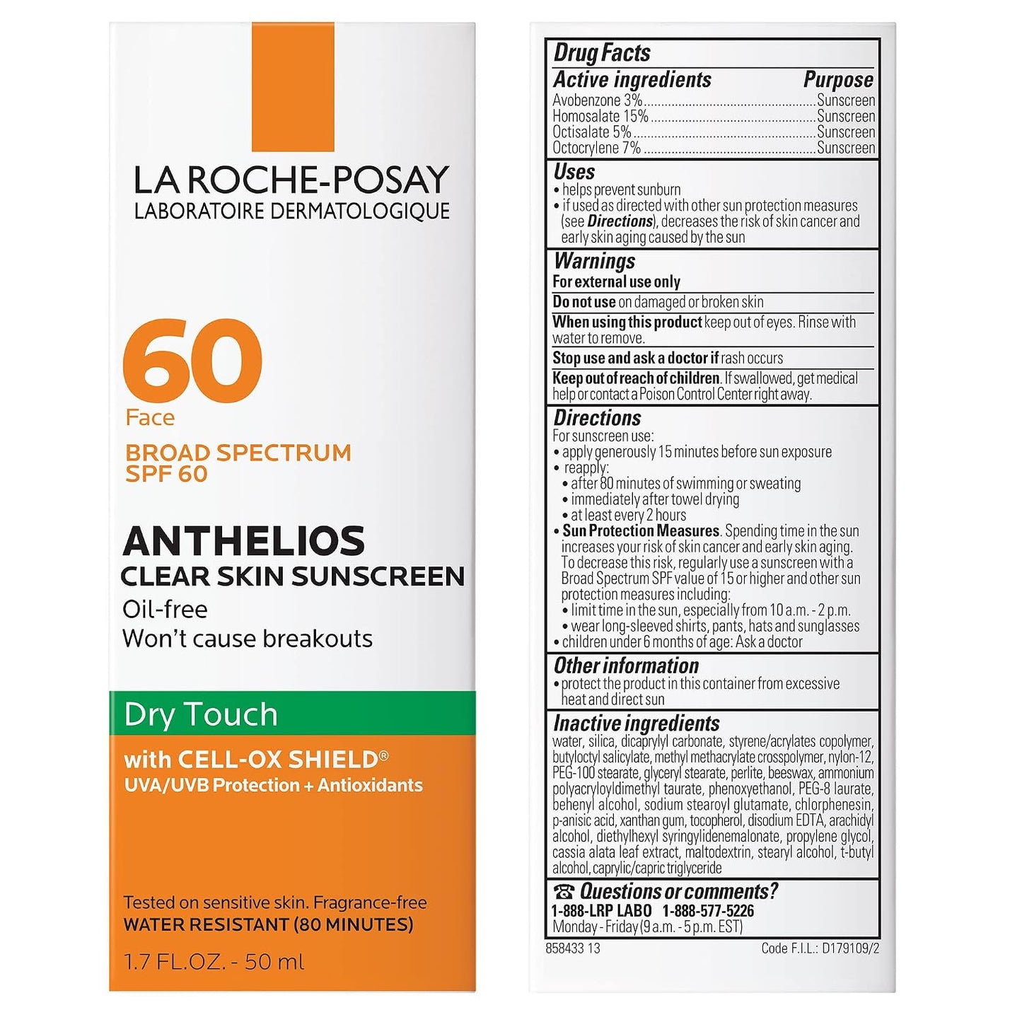 HotLa Roche-Posay Anthelios Clear Skin SPF 60 Sunscreen for Face & Body, 3oz | Oil-free dry-touch sunscreen with antioxidants that absorbs excess oil, leaves a non-greasy finish, and is oxybenzone free.