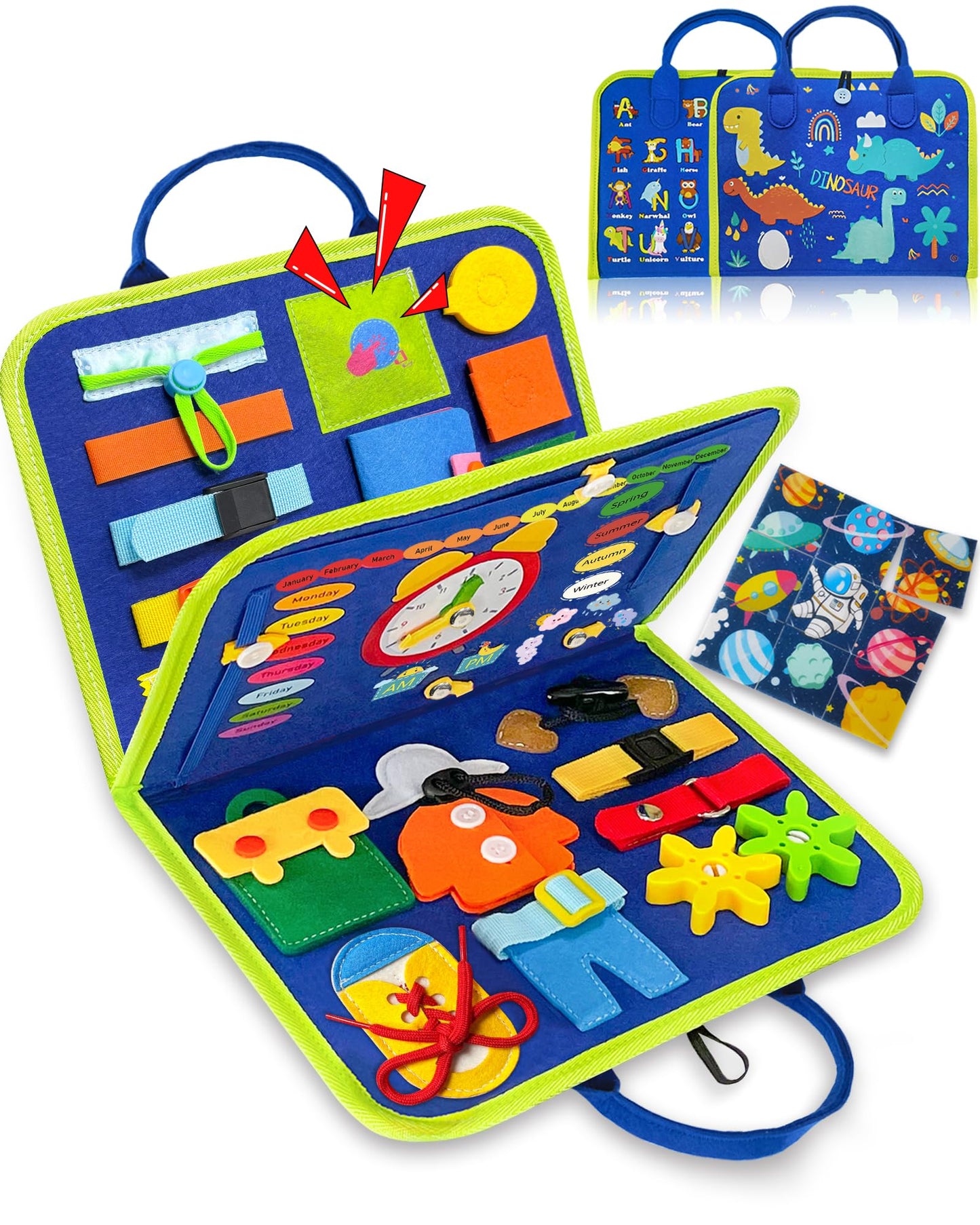 HotExorany Busy Board Montessori Toys for Toddler Girl Birthday Gifts, Busy Book Sensory Learning Toys for Toddlers, Toddler Girl Airplane Car Travel Toy Educational Activities