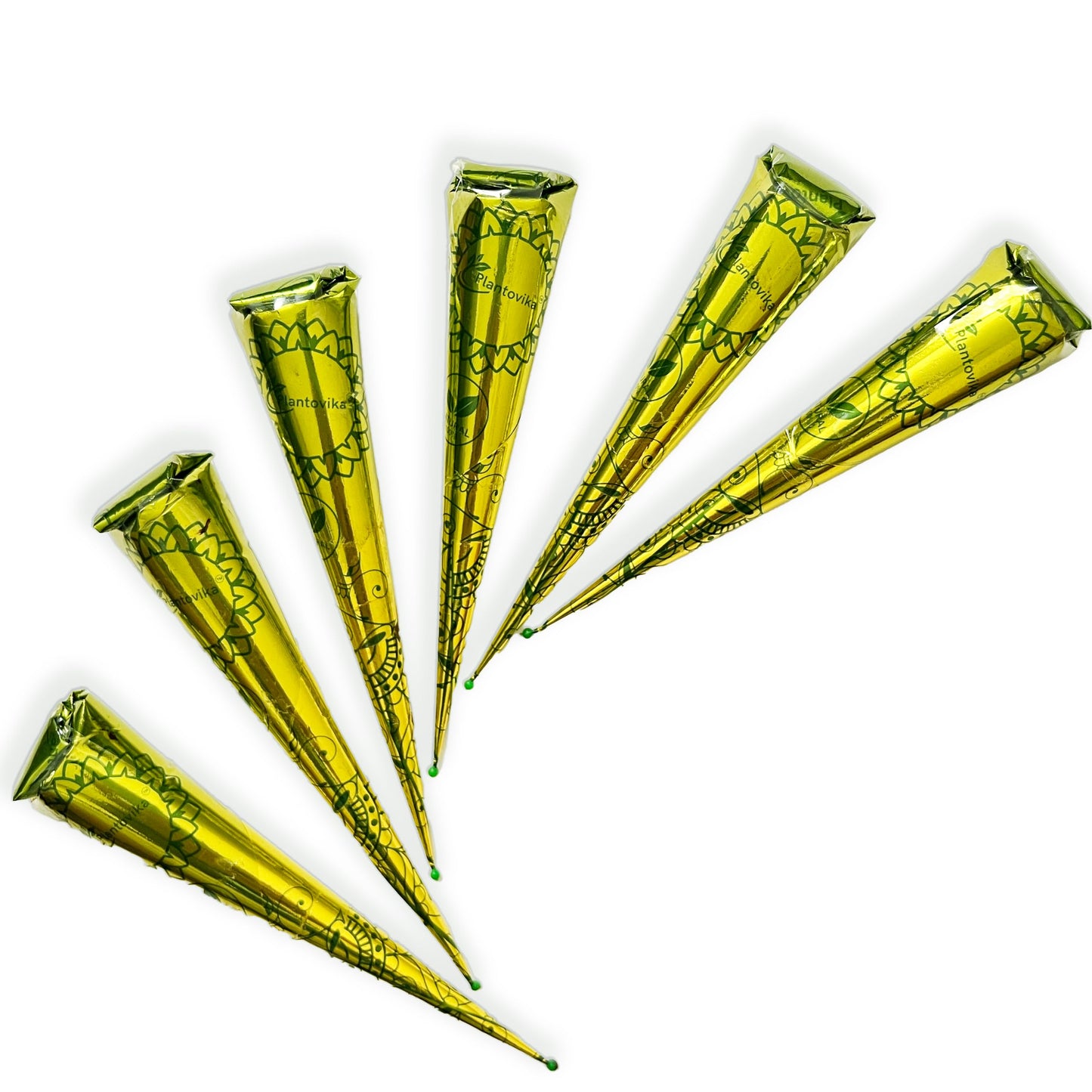 HotHenna Cone Made from 100% Natural Leaves | Fresh Ready-to-Use Pre-Filled Paste, Henna Tube | Dark Reddish Brown | No Additives | Long Lasting Color | Pack of 6