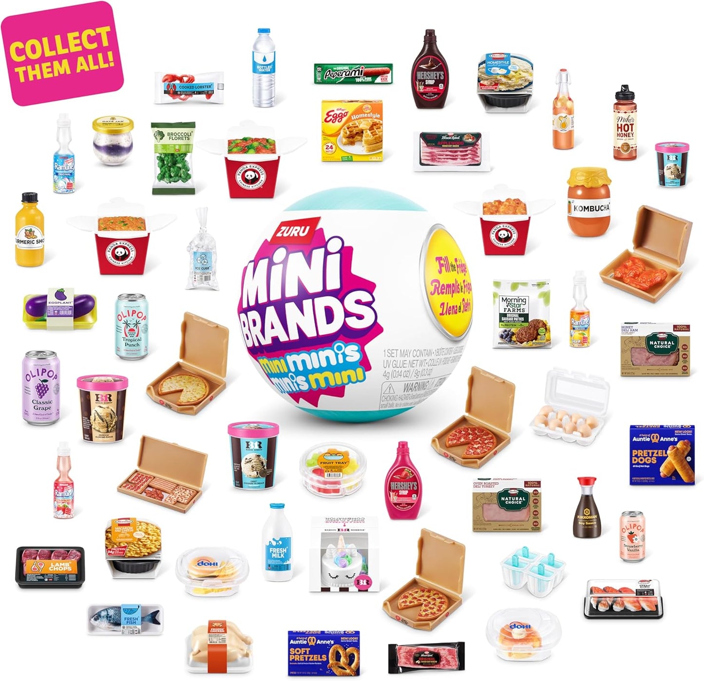 HotMini Brands Fill The Fridge Mini Minis Series 1 by ZURU, Collectible Miniature Toy, (2 Capsules)