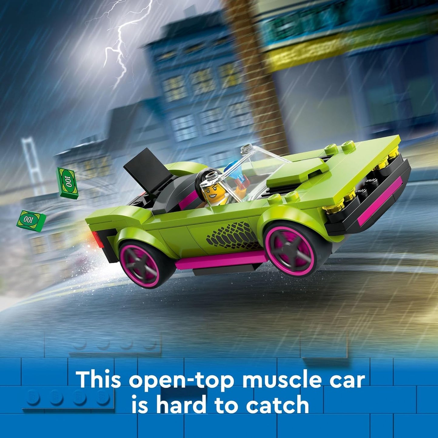 Hot LEGO City Police Car and Muscle Car Chase, Emergency Vehicle Toy for Boys and Girls, Fun Gift for Kids Ages 6+ who Love Pretend Play Toys, Police Toy with Officer and Crook Minifigures, 60415