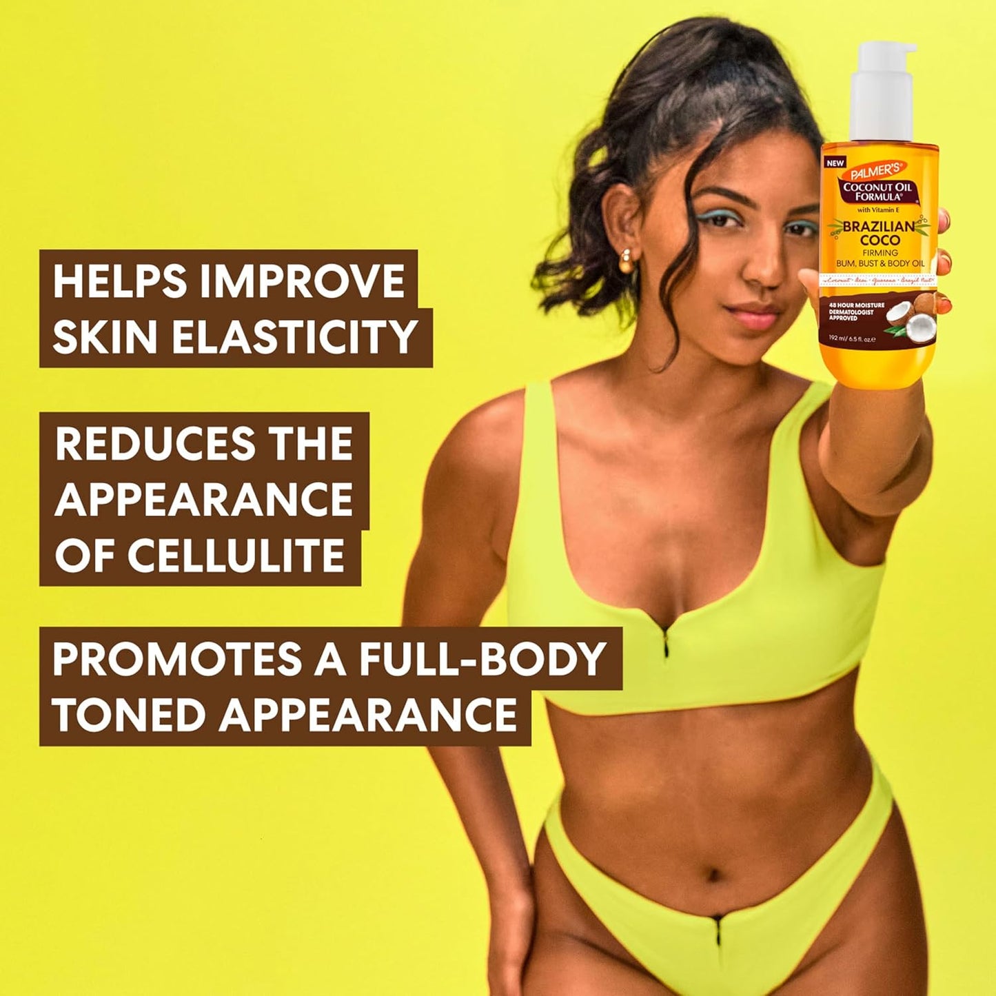 HotPalmer's Brazilian Cocoa Firming Body Oil, Coconut Oil Formula (6.5 Fl Oz)