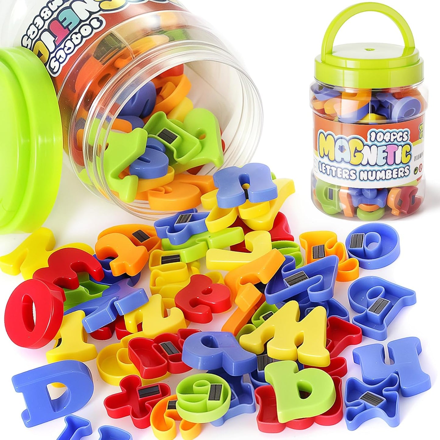 Hot LovesTown 104 PCS Alphabet Magnetic Letters and Numbers for Toddlers,ABC 123 Fridge Educational Set,Great Learning Gift from Parents or Teachers
