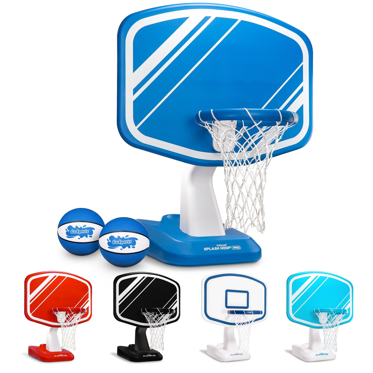 HotGoSports Splash Hoop PRO Pool Basketball Game – Modern Poolside Basketball Hoop with Backboard, Ball & Pump – Swimming Pool Basketball Hoop for Inground & Above Ground Pools