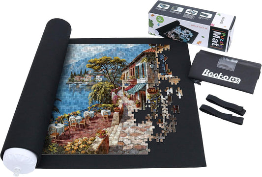 Hot Becko US Puzzle Mat Roll Up with Drawstring Storage Bag, Felt Rollup Mat for Easy Transport & Storage, Portable Puzzle Board Puzzles Saver Keeper for Jigsaw Puzzles Up to 1500 Pieces