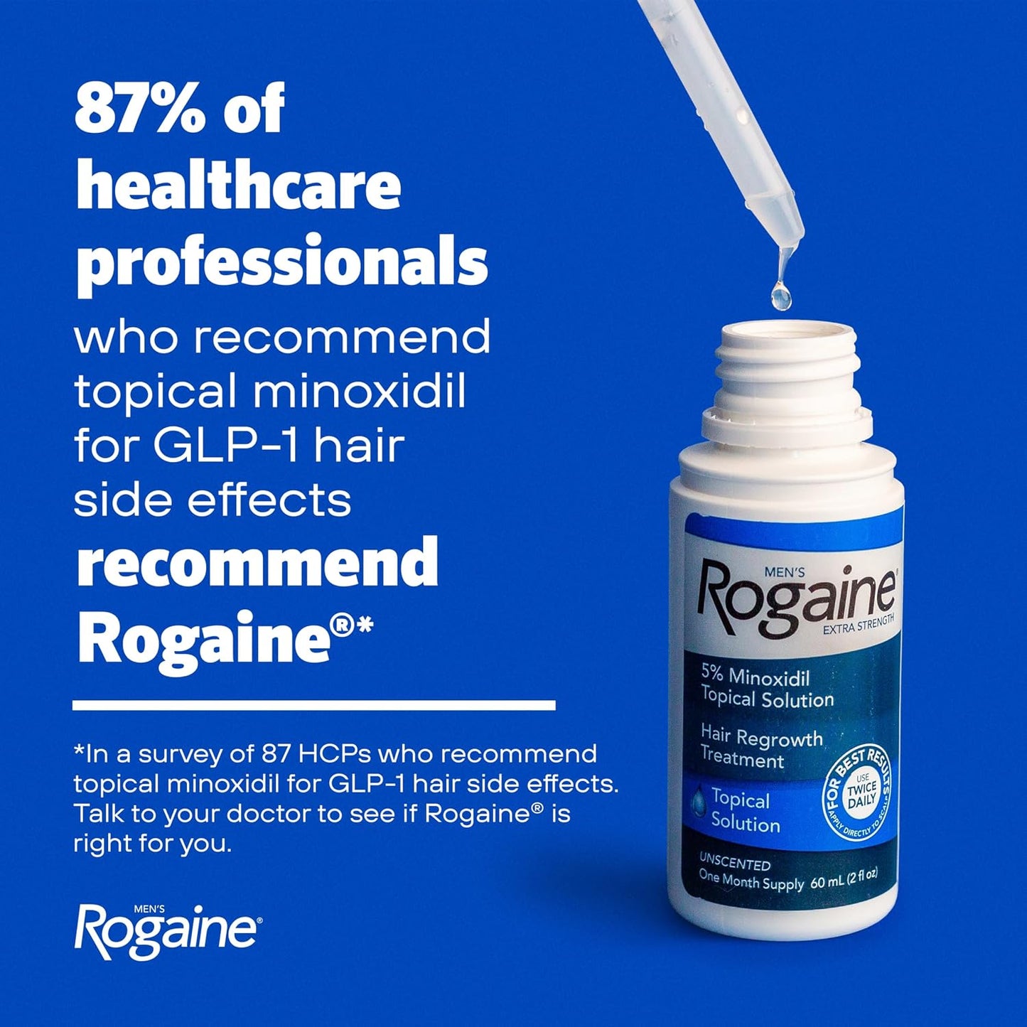 HotMen's Rogaine Extra Strength 5% Minoxidil Solution, 3 Mo Supply, 3x 2 Fl Oz