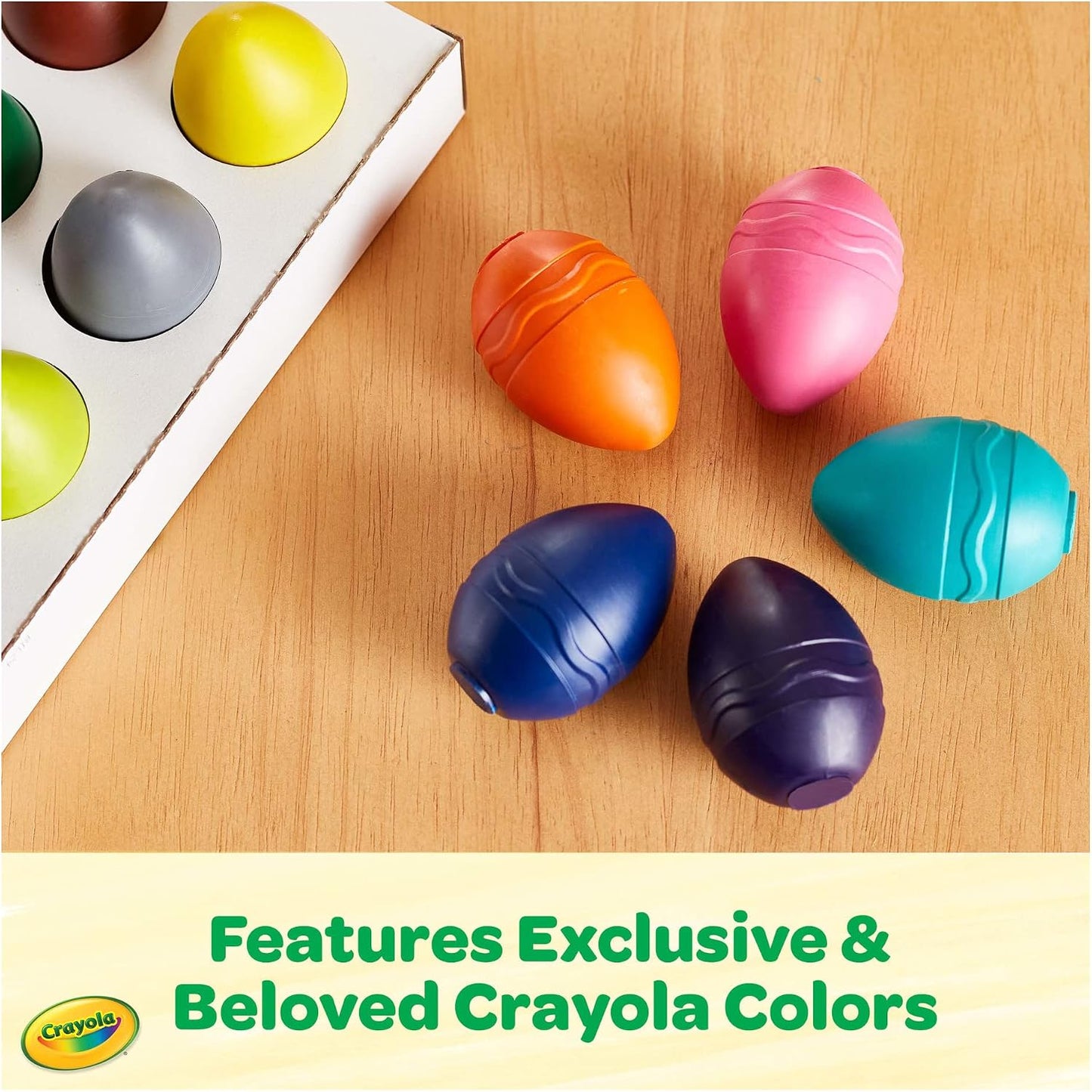 HotCrayola Large Egg Crayons (12ct), Classroom Must Haves, Teacher School Supplies for Toddlers, Kindergarten & Elementary, Ages 1+