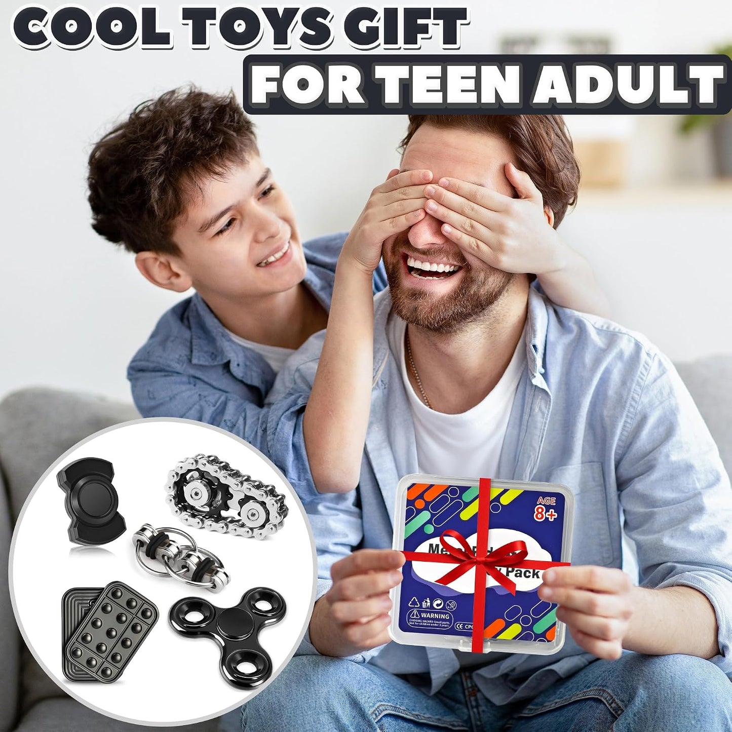 Hot 5 Pcs Fidget Toys Adults & Teen Metal Fidgets Spinner for Teens Boys Magnetic Slider Cool Gadgets Office Desk Toy Stress Relief Sensory Items Figette for Classroom Autism ADHD Anxiety Gifts