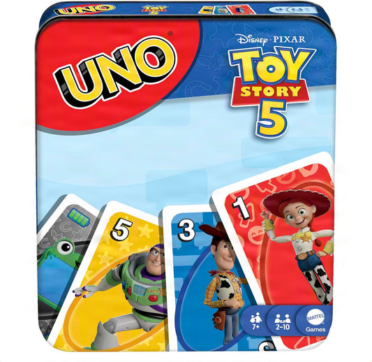 Hot Mattel Games UNO Disney and Pixar Toy Story 5 Card Game | Movie-Inspired Deck with Special Movie Fule, For Kid & Family Nights, Play During Parties, Travel & Camping