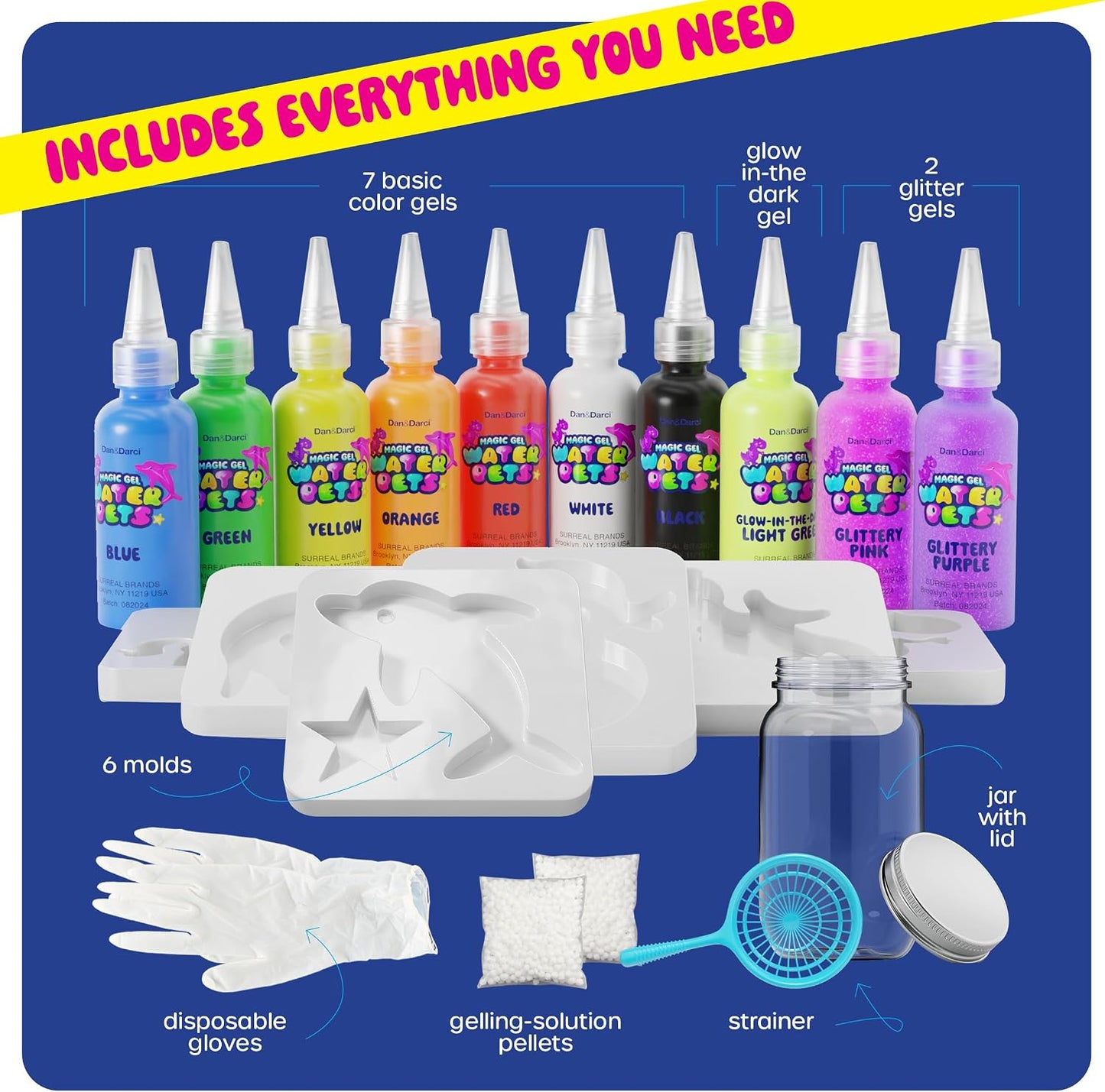 HotDan&Darci Aqua Fairy Water Gel Kit for Kids - Gifts for Girls - Magic Elf Toy Kits - Waters Pets - DIY Squishy Maker Set - Craft for Kids - Make Your Own Squishies Toys Crafts - Gifts for Boys & Girls