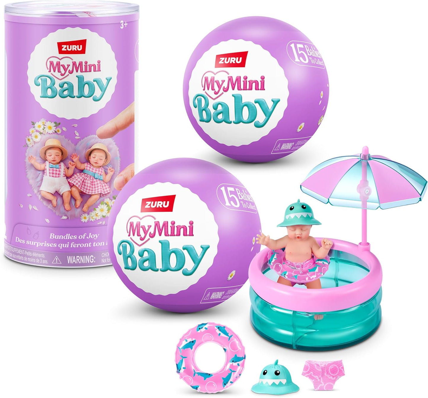 Hot5 Surprise My Mini Baby Series 2 By ZURU, Collectible Mystery Capsule, Toy for Girls, Realistic Miniature Baby, Playset and Accessories (2 Capsules)
