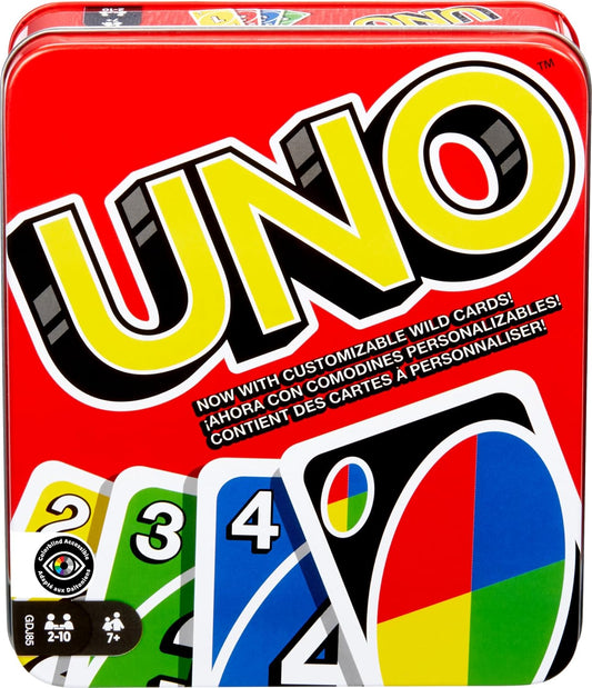 HotMattel Games UNO Card Game for Kid, Adult & Family Nights & Parties, Travel & Vacations, Color Blind Accessible & Customizable Deck (Amazon Exclusive)