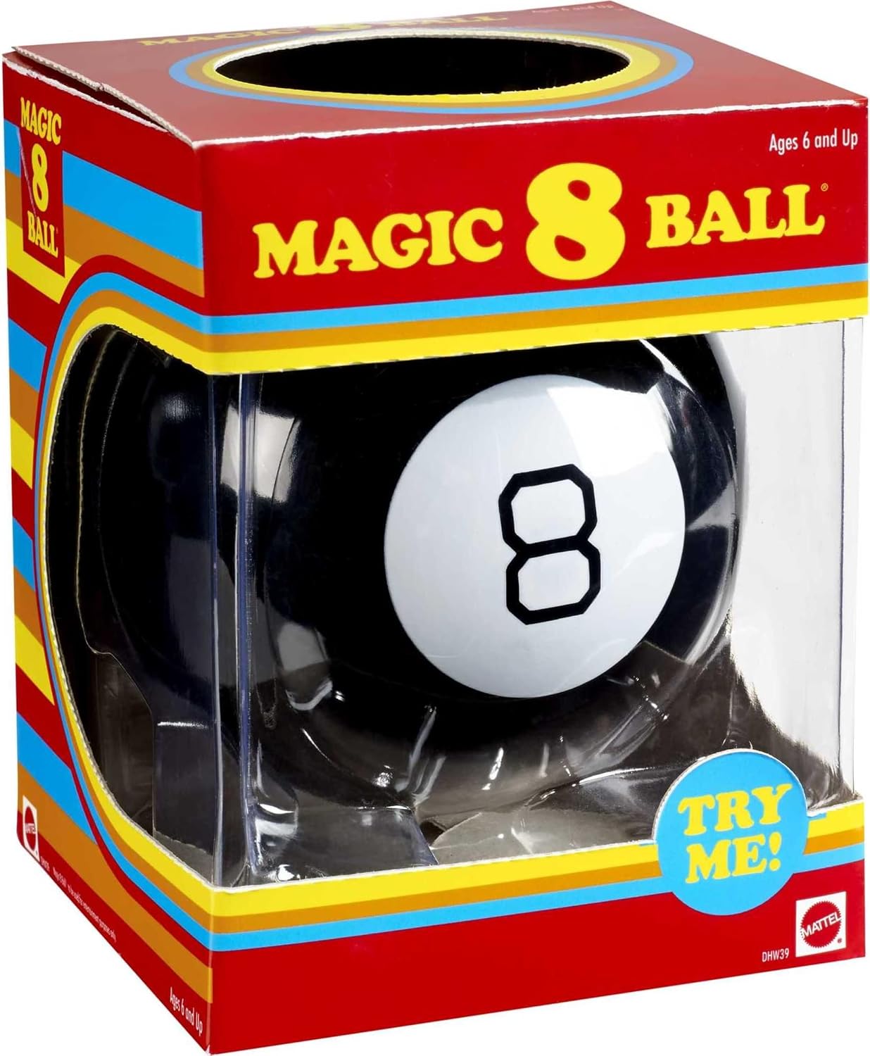 HotMattel Games Magic 8 Ball Novelty Fortune-Telling Toy, Retro Look for Kids, Grown-Ups, Families, Parties & Travel (Amazon Exclusive) | Retro Look for Kids, Teens, Families, Gifts, Parties & Travel (Amazon Exclusive)