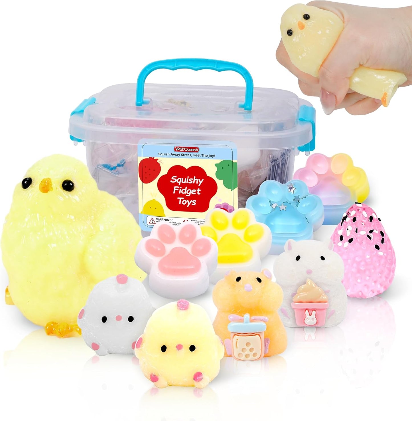 Hot10 Pack Taba Squishy Toys kit with Toy Box-Squeeze Toys Kawaii taba Squishies Stress Relief Toys Party Favors for Kids 4-8 8-12, Squishy Fidget Toys for Kids , Birthday Gifts Toys for Girls 8-10