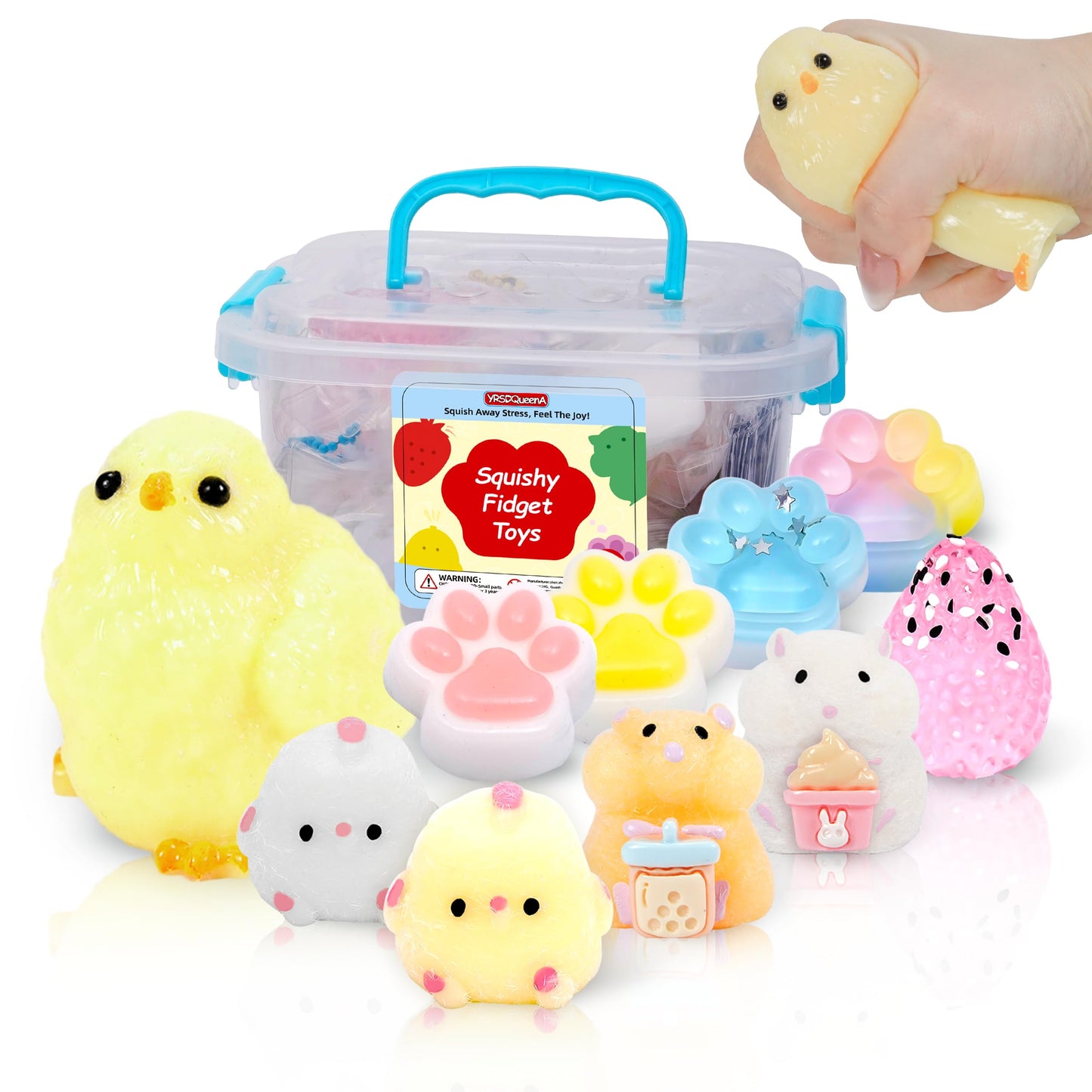 Hot10 Pack Taba Squishy Toys kit with Toy Box-Squeeze Toys Kawaii taba Squishies Stress Relief Toys Party Favors for Kids 4-8 8-12, Squishy Fidget Toys for Kids , Birthday Gifts Toys for Girls 8-10
